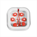 White with Red Earbuds and Covers